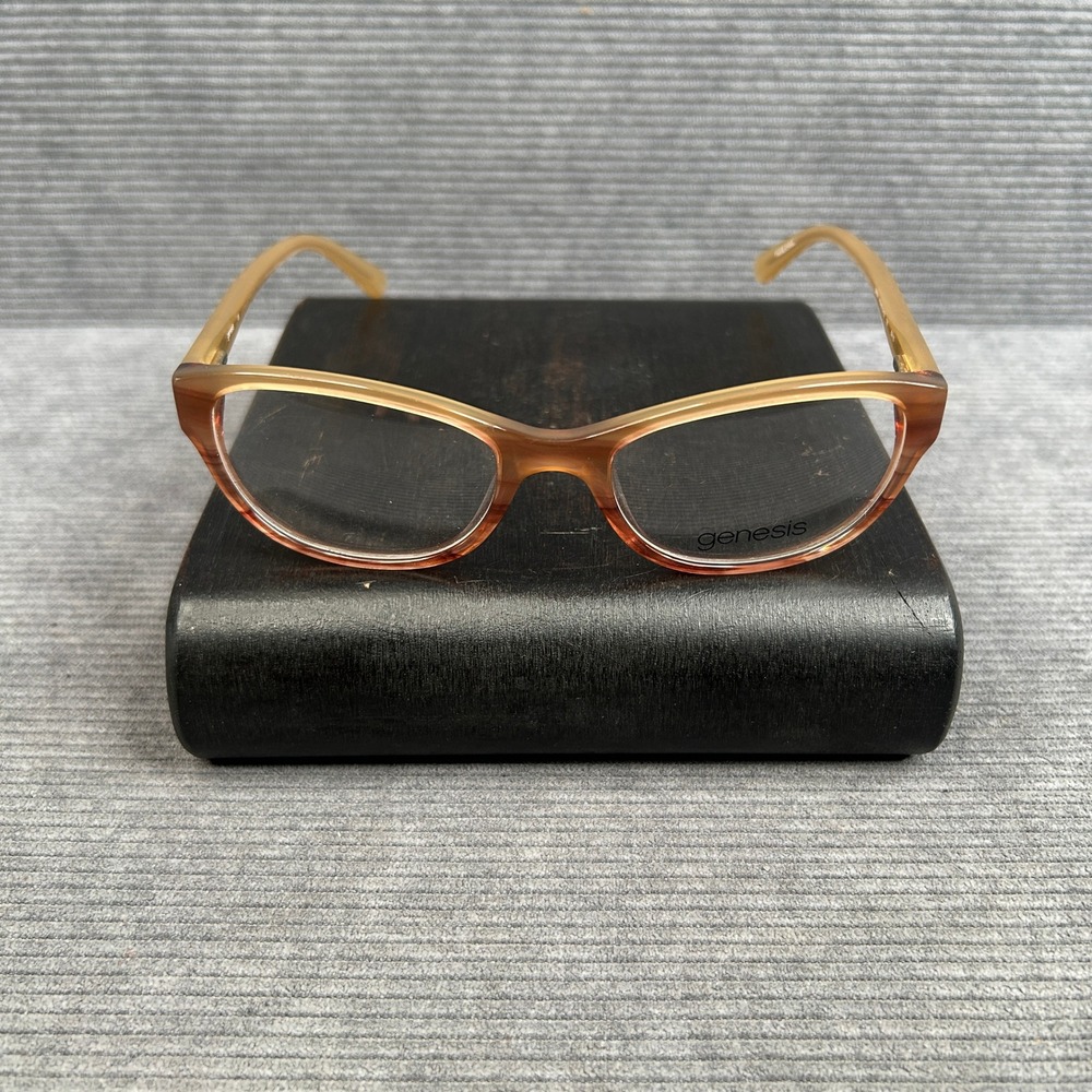 Genesis G5021 Blonde Cat Eye Y2k Eyeglasses Amber Gradient Frames 135mm